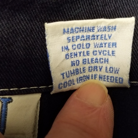 Vintage, On Que, Blue Cotton with White Stitching Zippered Jacket, large - Picture 10 of 10